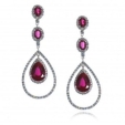 Серьги Серебро 925 рубин синт, циркон 025 352 01 21ls-00020 2010 г инфо 7735r.