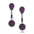 Серьги Серебро проба ниже 800, рубинов циркон 025 352 01 21-03113 2010 г инфо 7748r.