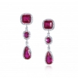 Серьги Серебро 925 рубин синт, циркон 025 352 01 21-02804 2010 г инфо 7751r.