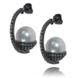 Серьги Серебро 925 жемч синт циркон 025 352 01 21-03193 2010 г инфо 7764r.