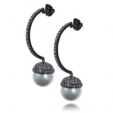 Серьги Серебро 925 жемч синт циркон 025 352 01 21-03191 2010 г инфо 7767r.