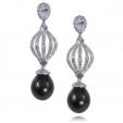 Серьги Серебро 925 жемч синт, циркон 025 352 01 21ls-00028 2010 г инфо 7770r.