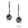 Серьги Серебро 925 жемч синт циркон 025 352 01 21-03205 2010 г инфо 7775r.