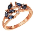 Кольцо с бриллиантом и сапфиром CR05-32776-55CL-R 2009 г инфо 8103r.