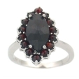Кольцо из серебра с гранатами Happy Garnets G1048 2010 г инфо 8639r.