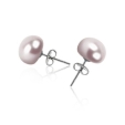 Серебряные серьги с крупным жемчугом Nasonpearl цвета лаванды 2010 г инфо 9248r.