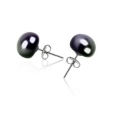 Серебряные серьги с крупным жемчугом Nasonpearl, цвет: черный 2010 г инфо 9250r.